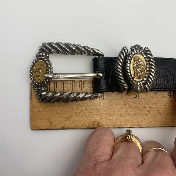 Vintage Brighton Museum Collection Belt Roman Coins Black Leather Sz Large FLAWS - Picture 16 of 16